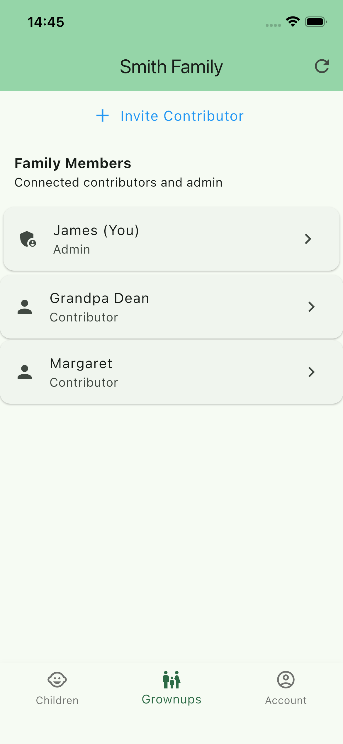 Share with other parents feature