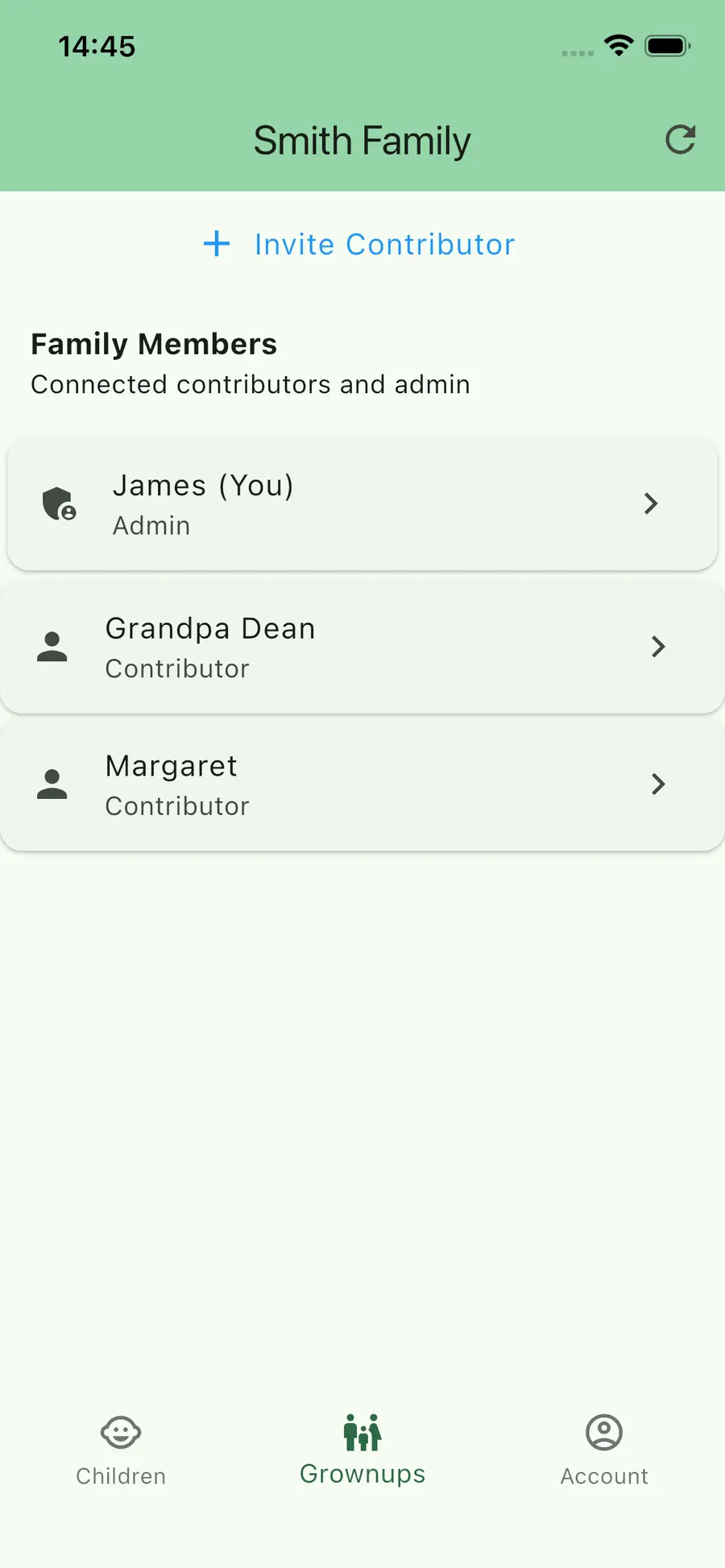 Share with other parents feature