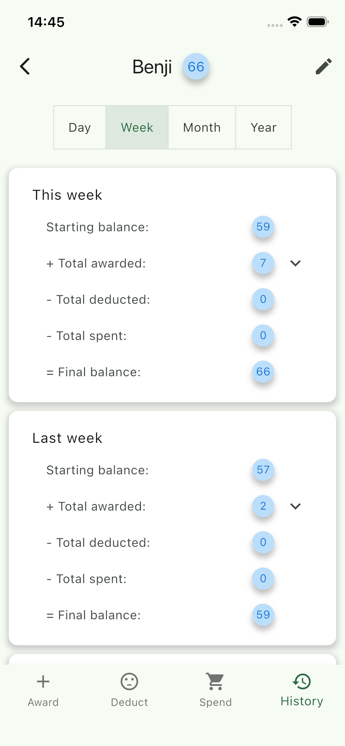 View history and track progress